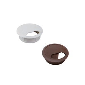 PASACABLE REDONDO PLASTICO BLANCO Y CAFE